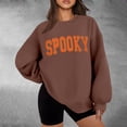 thumbnail image 2 of ibiyuan Halloween Sweatshirts for Women Crewneck Trendy Halloween Shirts Women Spooky Season Pumpkin Ghost Cotton Sweater Long Sleeve Pullover Top Halloweens Outfits, 2 of 7