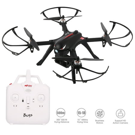 RCtown Brushless Drone, MJX Bugs 3 Quadcopter, Powerful Brushless Motors - 300 Meters Control Distance - 15 Minutes Flying Time - Support Gopro HD Camera - Two batteries (The Best Quadcopter For Gopro)