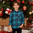 thumbnail image 6 of EnJoCho Plaid Shackets for Girls Boys Button Down Shirts Jackets Pockets Kids Flannel Shirts Spring Lapel Neck Blouse Top, 6 of 8