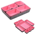 thumbnail image 4 of 8PCS Felt Drawer Organizer Tray Set, Desk Drawer Storage Dividers, Space-saving Storage for Home Office, Jewelry, Snacks, Hot Pink, 4 of 4