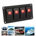 thumbnail image 2 of 4 Gang 5 Pin Rocker Switch Panel, Waterproof On-Off Backlit Toggle Switches for Car Vehicle Trailer Truck SUV Marine Boat ,Ship, , On-Off Panel with LED, 2 of 7