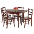 thumbnail image 5 of Winsome Wood Pulman 5-Pc Dining Set, Extendable Table & 4 Ladder-back Chairs, Walnut Finish, 5 of 7