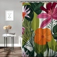thumbnail image 2 of Fenyluxe Flowers Leaves Green Leafy Design Quick-Drying Shower Curtain Set for Bathroom 100％ Polyester Fiber Chic Modern Home Bathtubs Decor with Hooks 69x72, 2 of 7