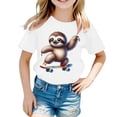thumbnail image 1 of T-Shirts Imprimés à Manches Courtes pour Filles, Col Rond, Vêtements d'Été pour Filles 12-13 Ans, 1 of 4