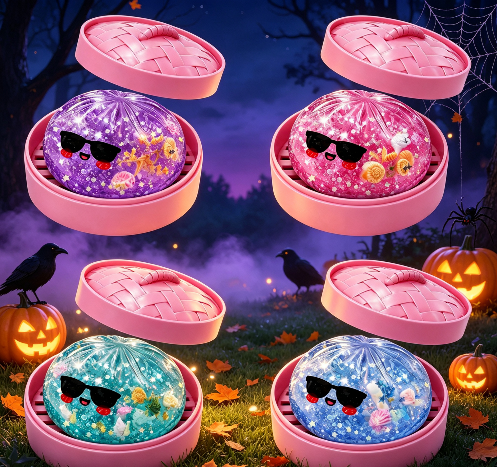 2026 Halloween Mystery Dumpling Squishy, Colorful Summerween Dumpling Squishy, Bao Bun Mystery Dumplings Holiday Squeeze Balls Stress Relief Sensory, New Halloween Dumpling Squishies(Random)