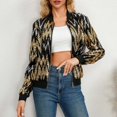 thumbnail image 3 of Gibobby chaquetas para mujer Sra. Qiu Dong Chaqueta con lentejuelas Chaqueta de béisbol con pieza de cuentas (Dorado, M), 3 of 5