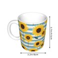 thumbnail image 2 of Yiaed Blue White Striped Sunflower A Print Ceramics Coffee,Large Handle Design,Extra Large Tea and Coffee Cup for Office and Home Mugs, 2 of 6