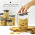 thumbnail image 4 of Kitchen Canister Set. 6 Glass Jars with Lids (Stainless Steel) Lids. Airtight Food Storage Containers for Pantry or Counter. Versatile Pantry Organization, Sugar Container or Cereal Canisters, 4 of 7