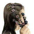 thumbnail image 4 of Fiudx Pinza para El Cabello de Cuatro Hojas, Elegante Accesorio de Diamantes de Imitación Acrílicos, Pinza Lateral Fácil de Usar, Perfecta para Flequillo y Cabello Suelto, Ideal para Bodas, Fiestas y, 4 of 6