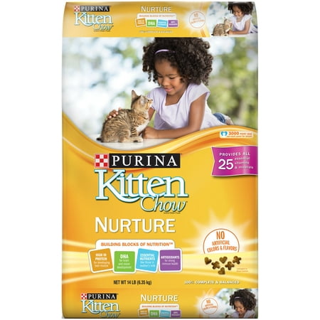 Purina Kitten Chow Nurture Dry Cat Food, 14 lb (Best Kitten Food For Weight Gain)