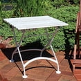 thumbnail image 2 of Sunnydaze European Chestnut Wood Folding Square Side Table - Small Indoor/Outdoor Table - Ideal for Patio, Balcony or Living Spaces - 20-Inch Square - White, 2 of 9