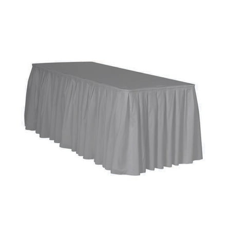 Your Chair Covers 21 Ft X 29 Inch Polyester Pleated Table Skirts Gray For Wedding Party Birthday Patio Etc