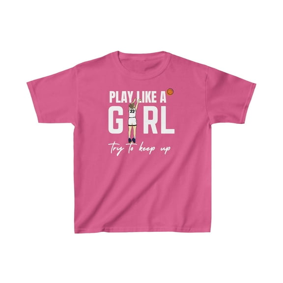 Clark 22 Play like girl try to keep up basketball fan Kids Cotton Tee