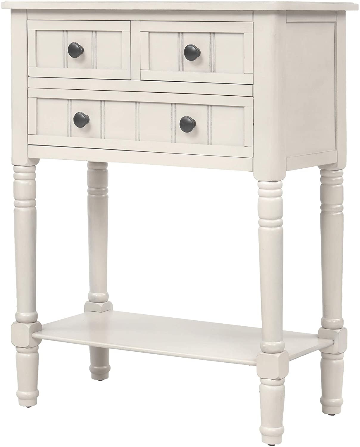 Harper & Bright Designs Narrow Console Table Entryway Table Slim Sofa Table with Three Storage Drawers and Bottom Shelf Wood Side Table for Living Room
