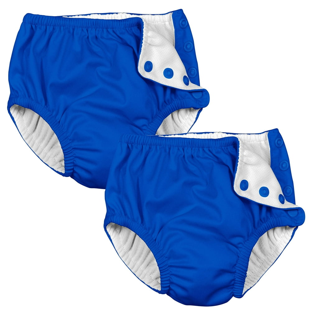 i play Baby and Toddler Snap Reusable Swim Diaper Royal Blue 2 Pack