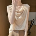 thumbnail image 2 of Levmjia Womens Tank Tops Pleated Loose Solid Color Sleeveless Round Neck Casual Shirts Soft Comfortable Basic Tee Everyday Wear Spring Summer, 2 of 5