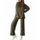 thumbnail image 4 of Conjuntos de Dos Piezas para Mujer, Camisetas de Larga A Juego, Pantalones Anchos y Chándales, Ropa de Otoño. Verde L, 4 of 10