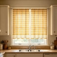 thumbnail image 4 of Mustard Yellow White Gingham Lace Hem Kitchen Curtain,Short Panel Window Valance for Sink,Breakfast Nook,Home Decor, 4 of 5