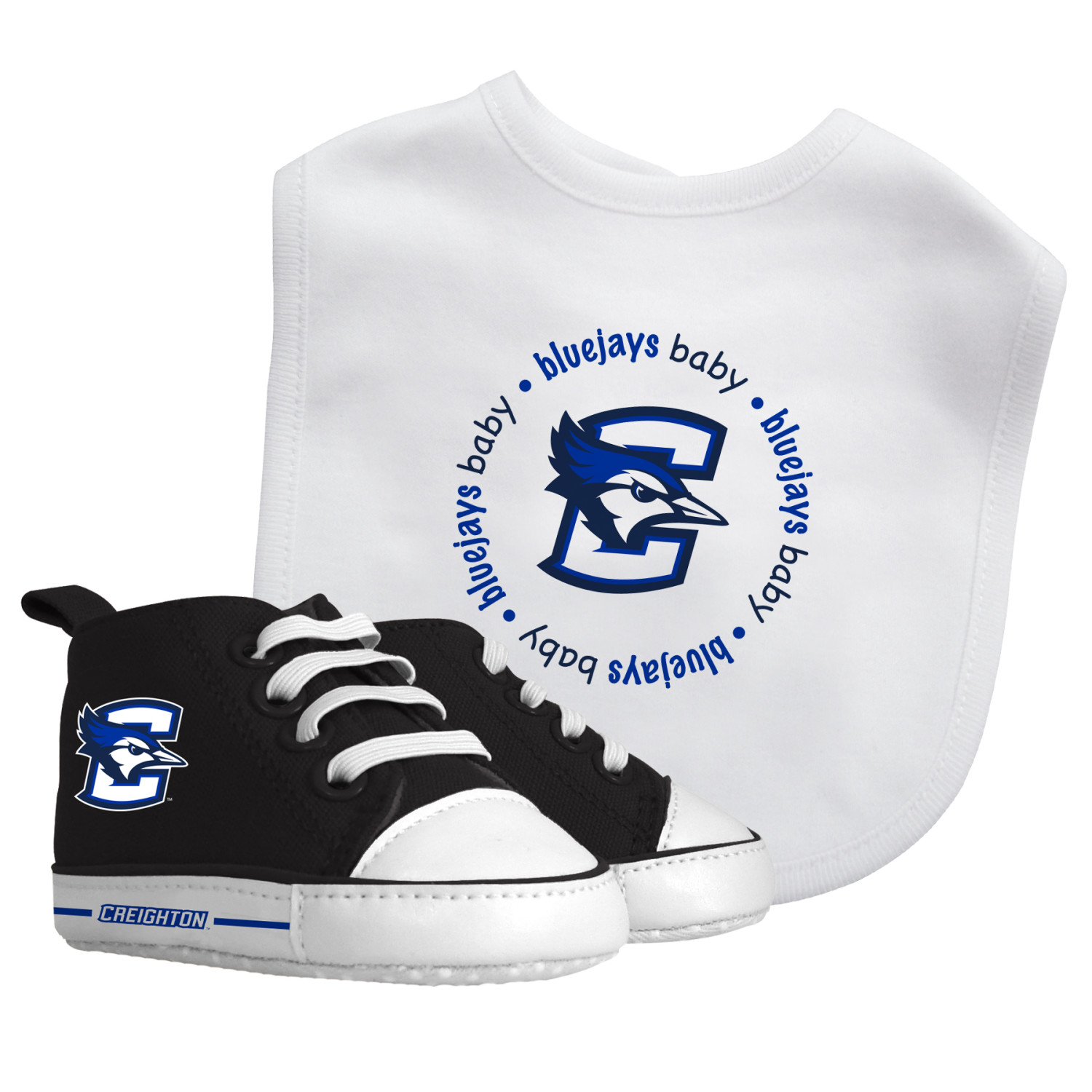 BabyFanatic 2 Piece Bib and Shoes - NCAA Creighton - White Unisex Infant Apparel - image 2 of 3