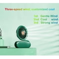 thumbnail image 3 of Miniventilador portátil 3 en 1 de mano, con clip o para cochecito, recargable por USB, para bebés, estudiantes, oficinas, hombres y mujeres, multifunción, pequeño ventilador personal (verde), 3 of 3