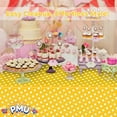 thumbnail image 3 of PMU Polka Dot Table Cover Yellow Plastic Rectangle 54" x 84" Tablecloth Square Wipeable Waterproof Disposable Party Decoration Great for Dining, Parties, Picnics, Bbq's, Summer Gatherings Pkg/3, 3 of 7