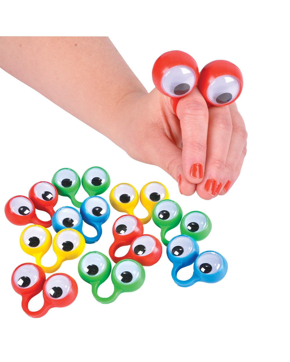 8 Googly Eyes Finger Puppets Party Favour Birthday Treat Loot Bag Toys Game Red