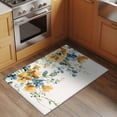thumbnail image 2 of Rectangle Area Rugs 2 x 3 Ft, Blue Yellow Spring Floral Non-Slip Residential Carpet, Watercolor Botanical Summer Indoor Crawling Mats Runner Rugs for Living Room/Dining Room/Bedroom, 2 of 8