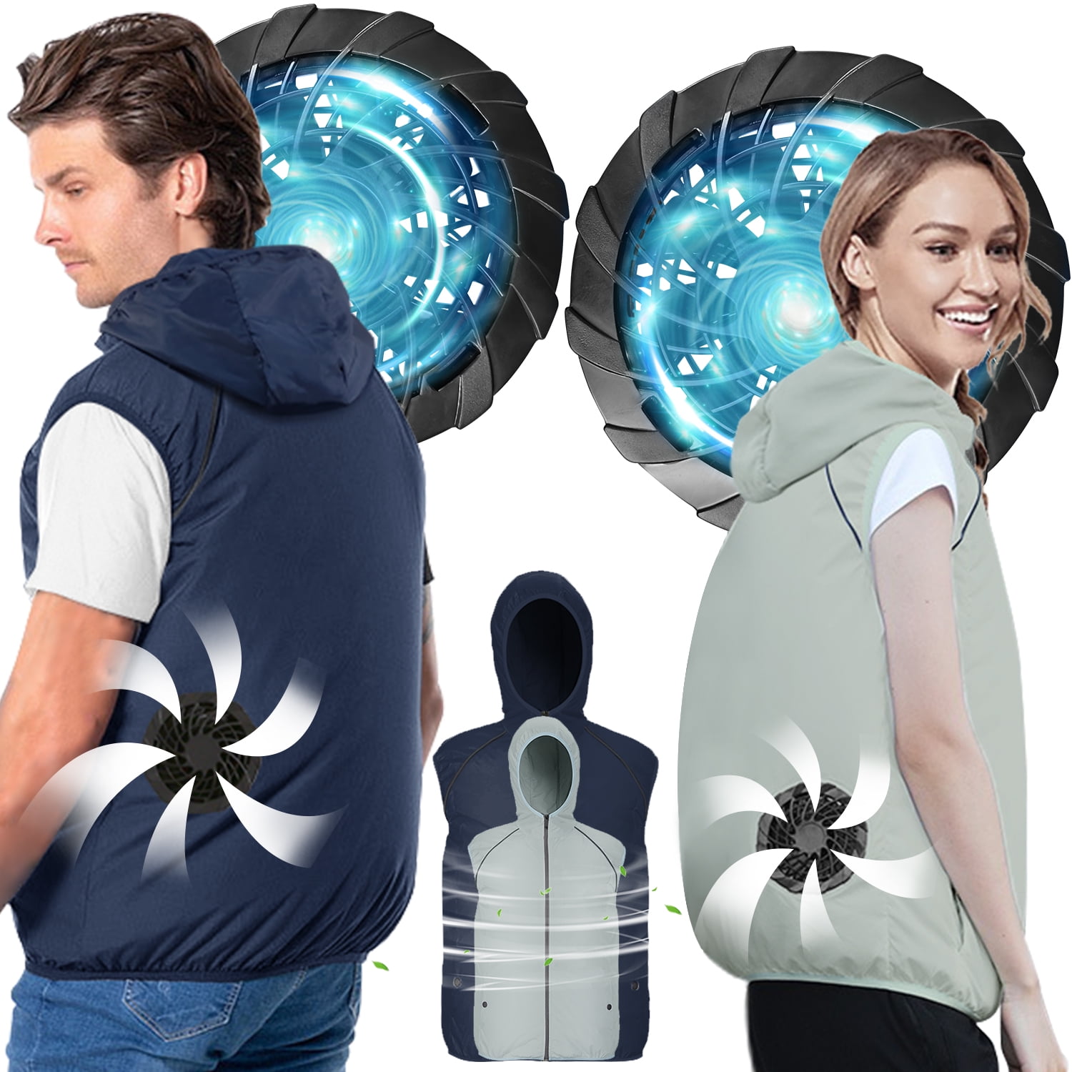 Cooling Vest with 2 Fans for Men Women Sun Protection Air Conditioned