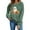 Green 4, variant on Cmfcve Women's Halloween Town Sweatshirt Long Sleeve Spooky Season Pullover Blouse Vintage Printed Cotton Shirts