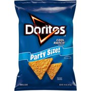 2X - Doritos Tortilla Chips Cool Ranch Flavored Snack, Party Size, 14.5Oz Bag