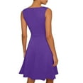 thumbnail image 6 of Einccm Women's V Neck Sleeveless Ruched Mini Dress with Adjustable Side Drawstring and Soft Stretch Fabric for Casual Summer, Date Night, Weekend Wear, 6 of 7