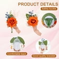 thumbnail image 3 of Rose Corsage and Boutonnieres Set for Groom Bride Groomsmen Wedding Dark Orange, 3 of 7