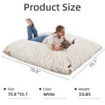 thumbnail image 3 of Congermom 4 in 1 Bean Bag Chair, Giant Memory Foam Filling Bean Bag Sofa, Adult Bean Bag Chair, Machine Washable Faux Fur Cover, Bean Bag for Adult (White), 3 of 9