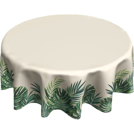 

WISH TREE Tropical Table Cloth Banana Leaves Table Cover Green Round Tablecloth for Indoor Outdoor Decor