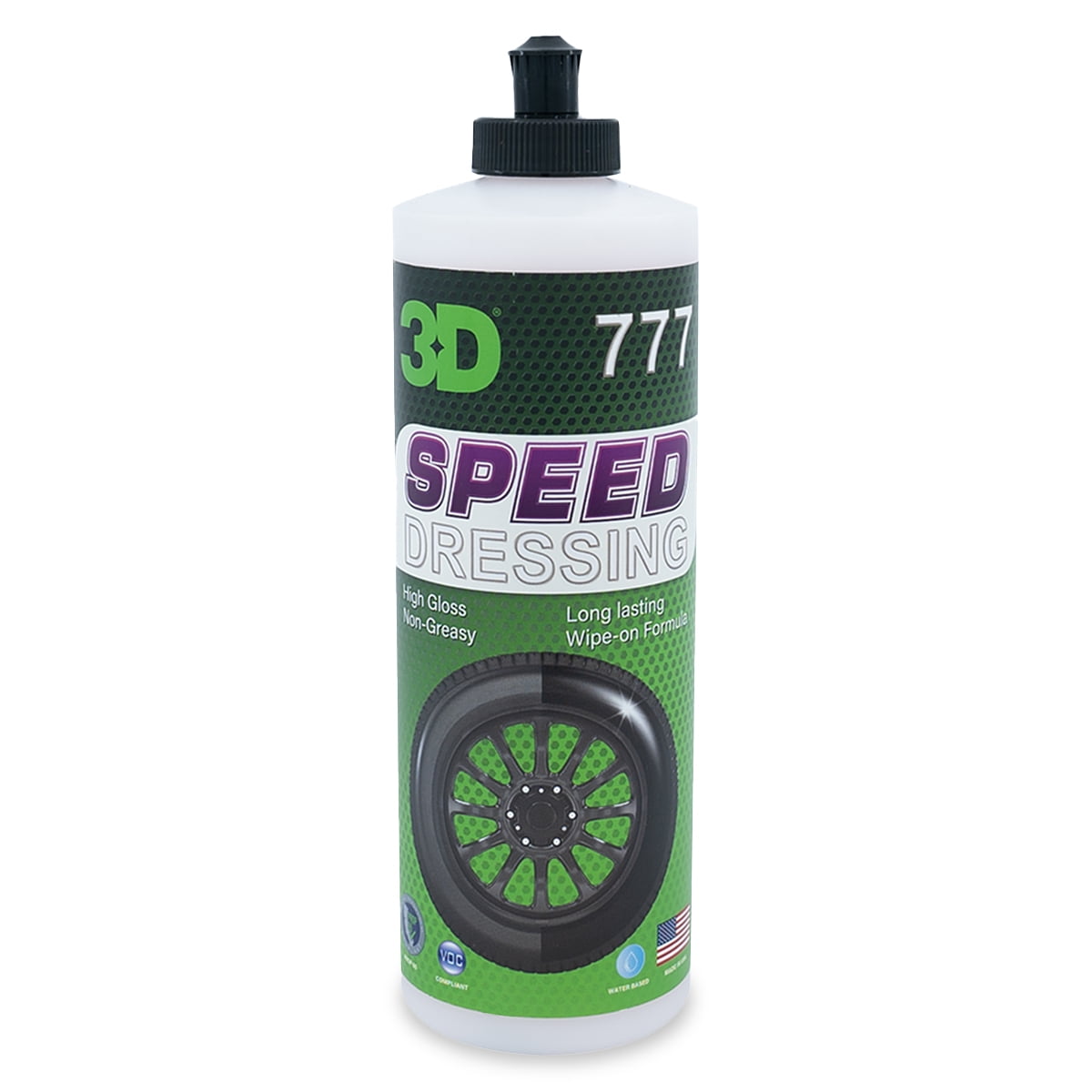 3D Speed Tire Shine - Long Lasting, High Shine, Easy Application - Non-Greasy Water Based Protectant 16oz