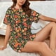 thumbnail image 4 of Balery Fruits Peach Conjunto de Pijama para Mujer con Estampado, Dos Piezas de Manga Corta y Shorts, Ropa de Dormir Suave con Cuello Redondo y Bolsillos-Small, 4 of 6