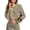 Gray, variant on Womens Sweaters Leopard Bow Split Cuffs Long Sleeve Fall Winter Sweater Casual Loose Contrast Trim Crew Neck Knit Pullover Tops