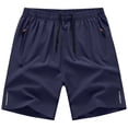 thumbnail image 4 of BRANROY Men's Quick-Dry Athletic Shorts Casual Activewear Elastic Waist Zip Pockets Lightweight Breathable Running Training,Navy S, 4 of 4