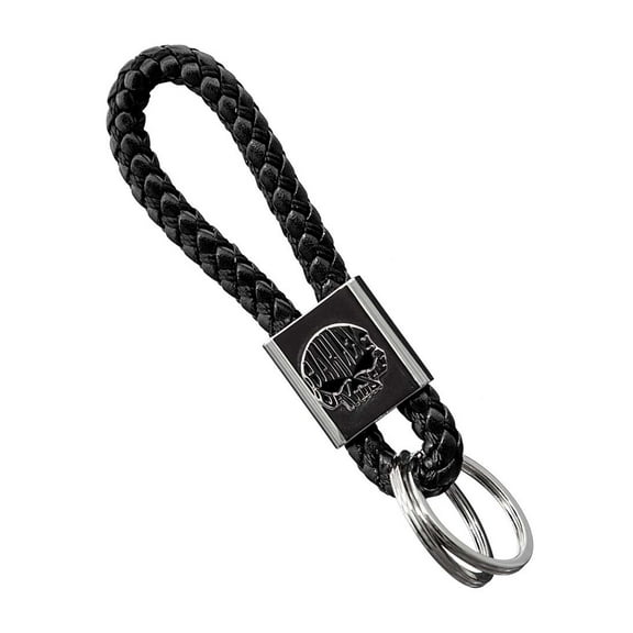 Harley-Davidson Willie G Skull Logo Vinyl Braided Strap Key Chain - Black, Harley Davidson