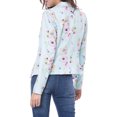 thumbnail image 6 of INSPIRE CHIC Women's Fitted Blazer Notch Lapel Printed Open Front Work Suit Jacket XS Blue-Floral, 6 of 9
