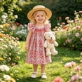 thumbnail image 2 of Mnyotv Flutter Sleeve Floral Dresses for Girls Casual Smocked Clothes Toddler Baby Girl Summer Outfits Size 6-12Months, 2 of 6