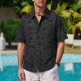 thumbnail image 2 of ZVNAΖH Men's Retro Star Print Shirt, Short Sleeve Collared Button Down Top for Summer Vacation & Daily, S-5XL, 2 of 5