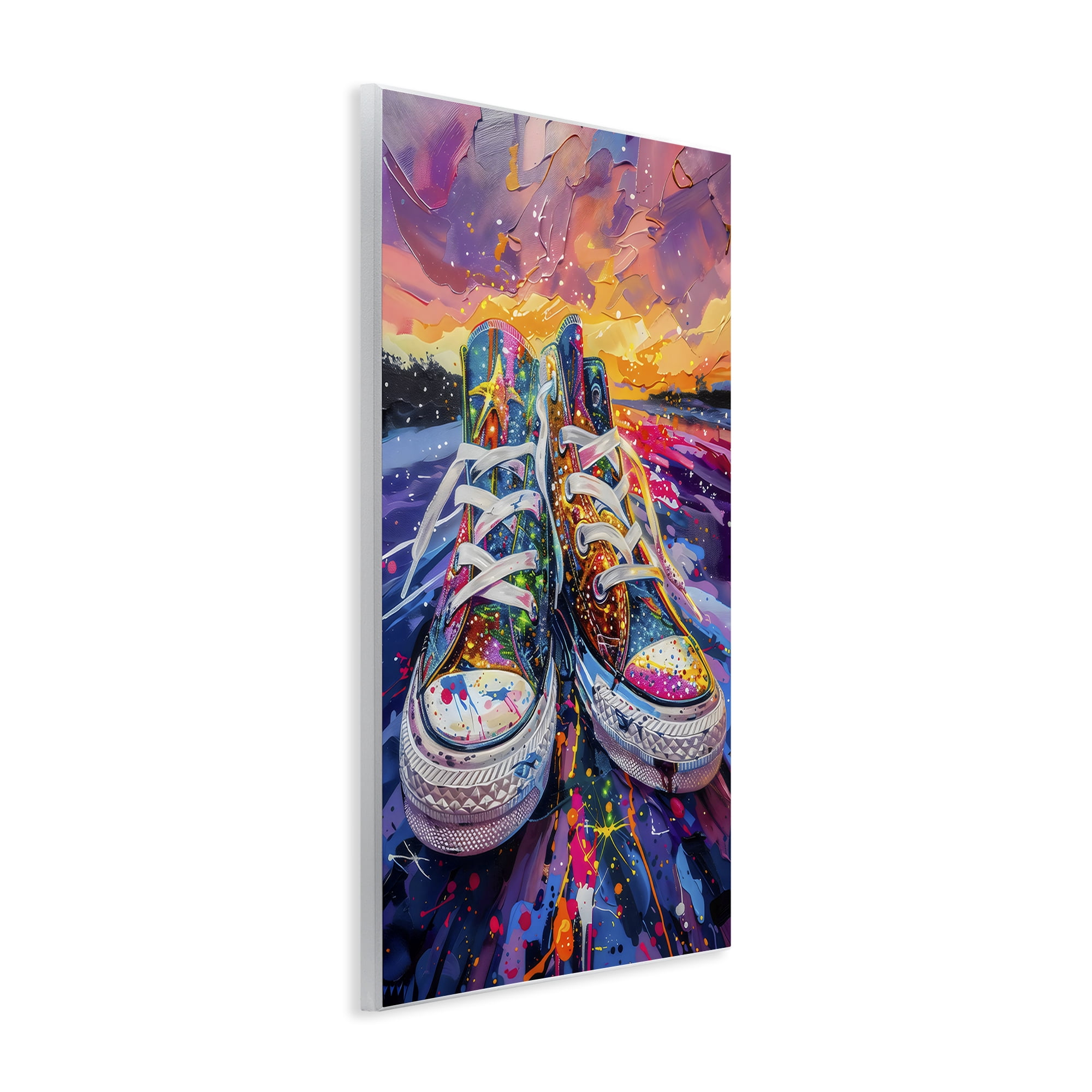 Stupell Industries Vibrant Sneakers at Sunset Wall Plaque Art, design by Creative Studio