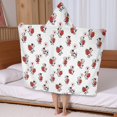 thumbnail image 5 of White Cow Strawberry Love Pattern Hooded Bath Towel，50"x30" for Ages 3 To 12 Kids, Quick Dry Lightweight Soft Microfiber Hood Beach Towel Cover Up for Kids, 5 of 7