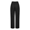 thumbnail image 4 of XFLWAM Women's Wide Leg Cargo Pants Elastic Waist Lightweight Casual Pants Y2K Baggy Trousers with Pockets Black L, 4 of 5