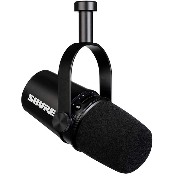 Micrófono Shure MV7-K para Podcast Auto Level dinámico Controles Intuitivos Negro