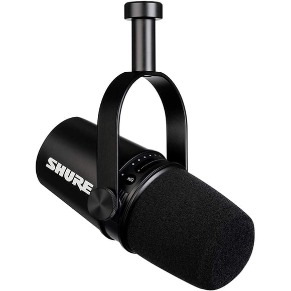 Micrófono Shure MV7-K para Podcast Auto Level dinámico Controles Intuitivos Negro