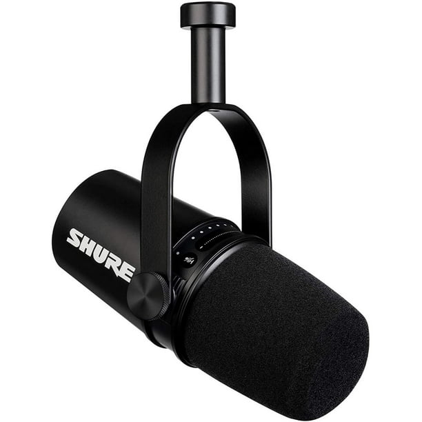 Micrófono Shure MV7-K para Podcast Auto Level dinámico Controles Intuitivos Negro