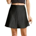 thumbnail image 2 of Delliss Women's Fashion Satin Silky Casual Mini Skirt New Style High Waist Loose Skirt, 2 of 8