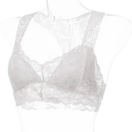 

Intimates New Women Plus Size Vest Crop Wire Free Bra Lingerie Sexy V-Neck Underwear S-3XL Spandex no underwire sports bra White